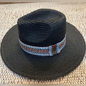 Do Everything in Love Black Sun Hat One Size New